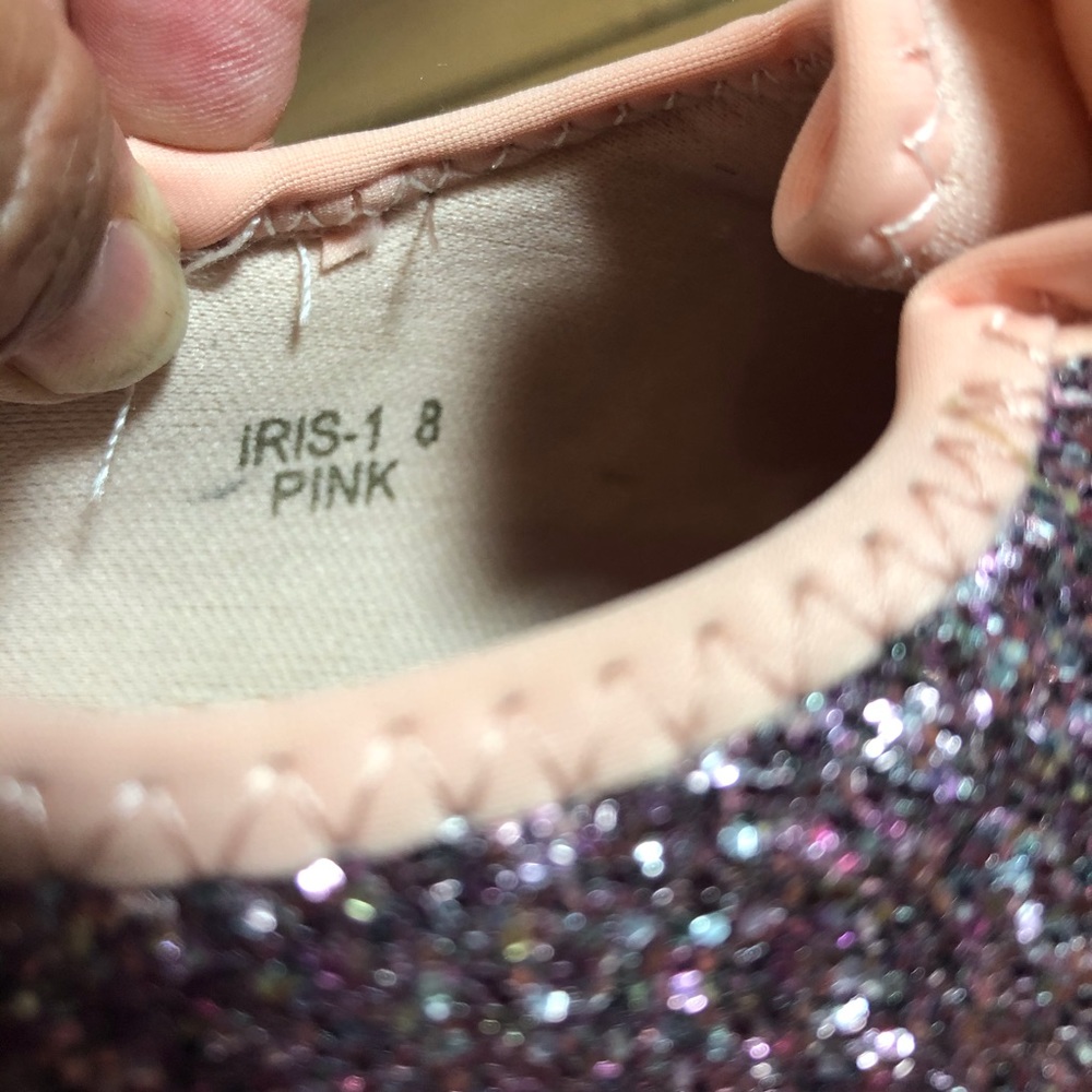 NWOT- Rose Gold Glitter Sneakers - Picture 3 of 7